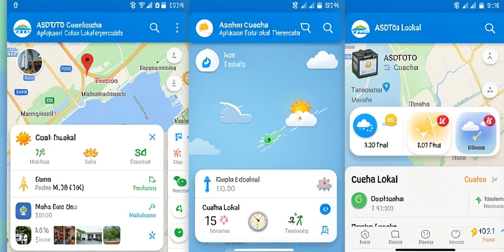 Tampilan antarmuka aplikasi Cuaca Lokal ASDTOTO yang informatif.