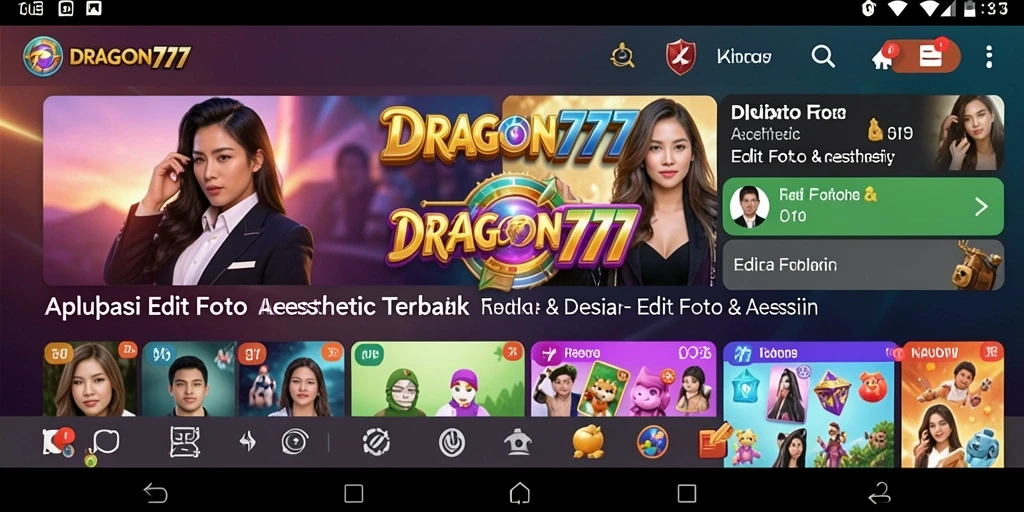 Antarmuka DRAGON777 yang menarik untuk Edit Foto Aesthetic.