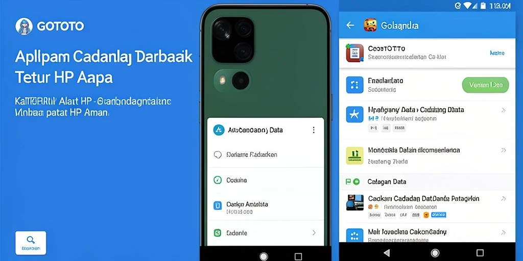 Antarmuka utama GOTOTO dengan fitur cadangan data yang efisien.