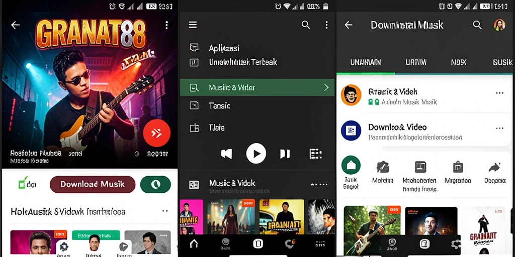 Antarmuka mudah digunakan untuk mengunduh musik favorit.