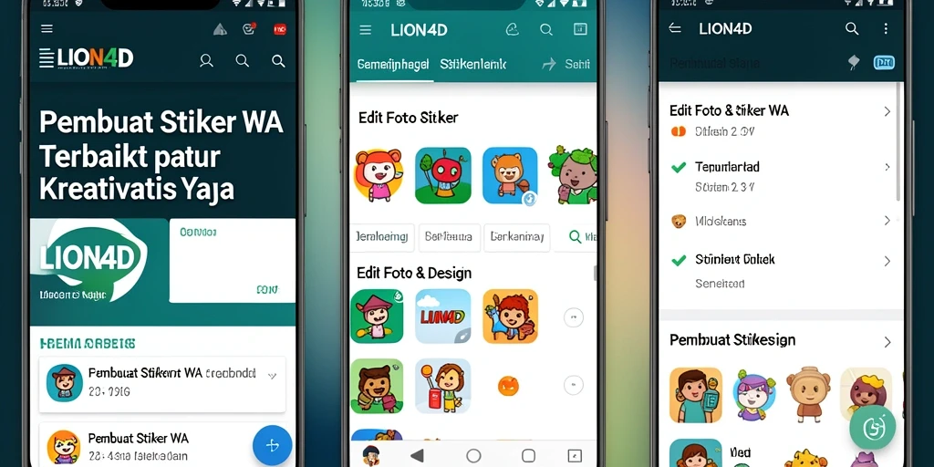 Antarmuka LION4D yang sederhana dan fungsional untuk membuat stiker WA.