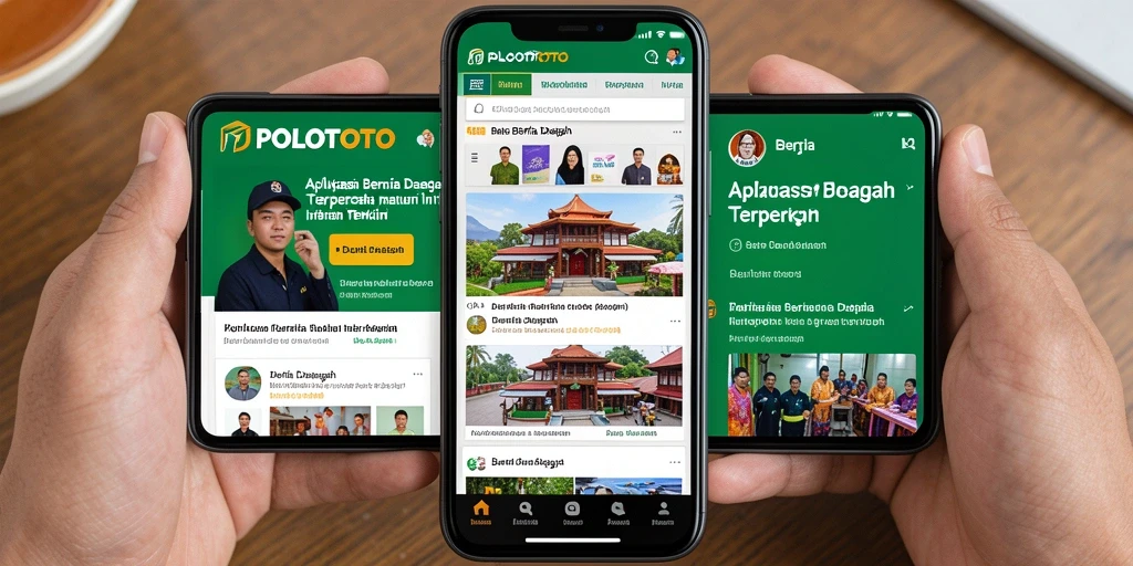 Antarmuka aplikasi POLOTOTO yang menampilkan berita daerah terkini.